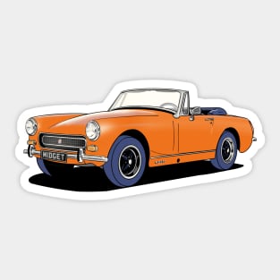 MG Midget sports car in orange Sticker